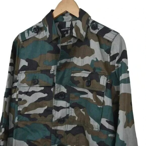J.Crew Mercantile Camo Utility Shacket Green Brown Size Small - Picture 7 of 16